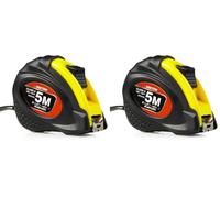 DEKTON DT55166 5m/16ft Pocket Tape Measure, Rubber Grip, locking mechanism, Metric&Imperial Scale (Pack of 2)