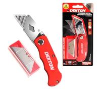 DEKTON DT60115 Folding Metal Tradesman Knife, 240 V, Black/Red