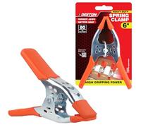 DEKTON DT60606 6" Spring Clamp, zinc Plated, Rubber Grip, 80mm jaw Spread