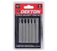 Dekton DT65460 6-Piece Security Torx Set - Tamperproof T20-T50, 75mm, CR-V Steel