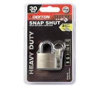 Dekton Dt70178 30mm High Security Snap Shut Satin Padlock