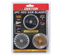 Dekton Dt80502 3 Piece Mini Blades- Hss Saw, Diamond Cutting & Tct Wood Blade