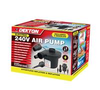 DEKTON Electric Air Pump 2-in-1 - Fast Inflation & Deflation for Air Mattresses, Pool Inflatables, Camping Gear | Portable & Lightweight Design | Includes 2 Nozzles | Ideal for Indoor & Outdoor Use