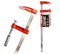 Dekton F Clamp 50mm X 300mm - Strong Cast Iron Jaws| Anti-slip Grips| Soft Jaw Guards| Rust-resistant & Durable| Heavy-duty Steel Construction| Adjustable Screw Mechanism| High Clamping Force