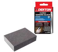 Dekton Flexible Sanding Block - Coarse 40 Grit for Multi-Surface Woodworking, Paintwork, Keying Plaster, and Prep Work - Perfect for Achieving a Smooth Finish Between Coats