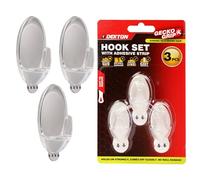 DEKTON Geckogrip Hook Set 3pc Clear-Heavy-Duty Wall Hook| Strong Adhesive Grip| Holds Upto 10kg| Ideal for Kitchen, Bathroom, Office| Reusable & Residue-Free| Sl lear Finish| Versatile Storage