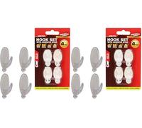 DEKTON Geckogrip Hook Set 4pc Clear-Heavy-Duty Wall Hook| Strong Adhesive Grip| Holds Upto 10kg| Ideal for Kitchen, Bathroom, Office| Reusable & Residue-Free| Sl lear Finish| Versatile Storage