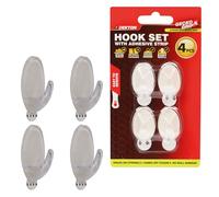 Dekton Geckogrip Hook Set 4pc Clear-Heavy-Duty Wall Hook| Strong Adhesive Grip| Holds Upto 10kg| Ideal for Kitchen, Bathroom, Office| Reusable & Residue-Free| Sl lear Finish| Versatile Storage