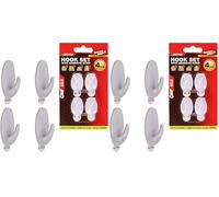 DEKTON Geckogrip Hook Set 4pc White-Heavy-Duty Wall Hook| Strong Adhesive Grip| Holds Upto 10kg| Ideal for Kitchen, Bathroom, Office| Reusable & Residue-Free| Sleek White Finish| Versatile Storage