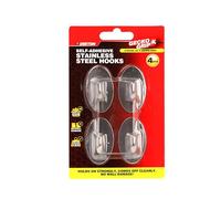 Dekton Geckogrip Hook Set Stainless Steel 4pc-Heavy-Duty Adhesive Hooks| Rust-Resistant & Durable| Holds Up to 10kg | Ideal for Kitchen, Bathroom, Office| Sleek, Modern Design| Reusable & Residue-Free