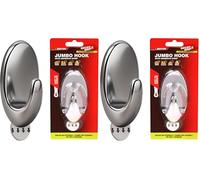 Dekton Geckogrip Jumbo Hook 1pc Chrome-Heavy-Duty Wall Hook| Strong Adhesive Grip| Holds Upto 10kg| Ideal for Kitchen, Bathroom, Office| Reusable & Residue-Free| Sl hrome Finish| Versatile Storage