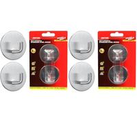DEKTON Geckogrip Stainless Steel Hooks 2pc Round - Heavy Duty Adhesive Wall Hooks, Durable and Rental Safe, Holds up to 2.5kg - Ideal for Kitchen, Bathroom & Household Storage (Pack of 2)