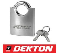 Dekton Heavy Duty Steel Outdoor Security Shed Gate Closed Shackle Padlock 50mm