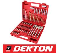 DEKTON Hss Drill Bits Set 57 Pc Assorted Case Masonry Flat Professional Titanium Metal