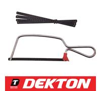 Dekton Junior Hacksaw With Blade & 6 Extra Blades-Lightweight aluminium frame| 6" (150mm) HCS blade 24 TPI| Adjustable Tension for Precision Cutting | Lightweight and Durable Design| Compact Hand Saw