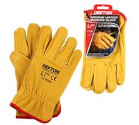 DEKTON Large Leather Working Gloves | Ultimate Protection for DIY & Tradesmen | Ultra Grip Material | CE Cat 2 & EN388 Certified | Ideal for Protection in Various Task