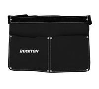 Dekton Leather Double Tool Pouch Pocket Bulider Toolbelt Adjustable Work - 2-Pocket Tool Pouch - Black