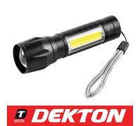Dekton Led Torch 100 Lumens 100M Flashlight Usb Rechargeable With Case