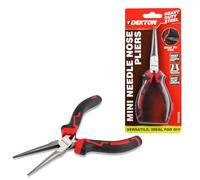 DEKTON Mini Needle Nose Pliers-Precision Tool for Detailed Work| Compact, Lightweight Design for Fine Bending, Gripping, Cutting| Chrome Vanadium Steel| Non-Slip Handles| Ideal for Electronics, Crafts