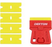 Dekton Mini Scraper with 5 Plastic Blades | Ideal for Glass, Tile and Marble Scraping | Standard Single-Edge Blade | Easy Push-Button Blade Change | Safe Storage with Retracted Blade Design