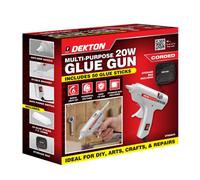 Dekton Multi-Purpose Electric 20W Glue Gun With 50 Glue Sticks Hobby Craft Diy