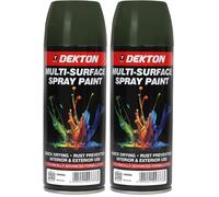 DEKTON Multi-Surface Spray Paint, Green, Quick Drying-Rust Prevention-Interior& Exterior Use, 400 ml (Pack of 2)