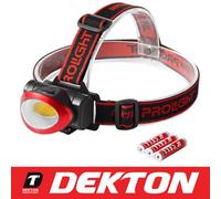 Dekton Pathfinder Led Head Light Torch Headlamp 55 Lumens 10M Range & Batteries