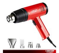 Dekton Power 1500W Heat Gun Professional Hot Air Gun with 3 Temperature Modes 240V 50Hz 1500W for Stripping Paint, Soldering Pipes, Shrinking PVC, with 4 Attachments
