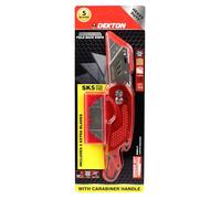 Dekton Pro Fold Back Knife with Carabiner - Compact and Durable Utility Knife | Ideal for Cutting Tasks, DIY, and Outdoors | Ergonomic Grip for Comfort and Carabiner for Convenient Carry