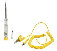 Dekton Professional Automotive Battery Tester, Measures DC 6V, 12V & 24V, 1m Coiled Crocodile Clip Cord, Spare Bulb Included, Integrated Pocket Clip - Perfect for Motorbikes and Commercial Vehicles