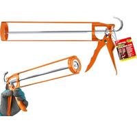 Dekton Professional Caulking Gun, Metal Frame, Hexagon Rod with Hooked End, Plunger Handle with Release Lever, Ideal for Sealants & Adhesives