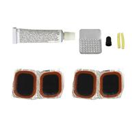 Dekton Puncture Without Lever Repair Kit - Complete Set with Cold Patches, Rubber Glue, Steel File, Valve Covers & Cores | Compact & Portable for Quick and Easy Repairs | Ideal for Bikes, Cars & More.