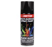 Dekton Quick-Dry Aerosol Spray Paint, Interior And Exterior Usage - Black Gloss for Metal, Wood, and Plastic |Rust Prevention|Ideal for Fixtures Furniture's Components Projects