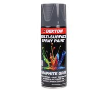 Dekton Quick-Dry Aerosol Spray Paint, Interior And Exterior Usage - Graphite Grey for Metal, Wood, and Plastic |Rust Prevention|Ideal for Fixtures Furniture's Components Projects
