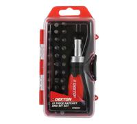 Dekton 38pc Stubby Ratchet Screwdriver Bit Set Torx Hex Pozi Slotted Phillips