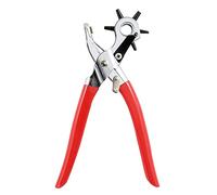 DEKTON Revolving Punch Pliers - Heavy Duty Multi-Function Hole Punch Tool for Leather, Plastic, and Paper - Adjustable 6 Interchangeable Punch Sizes, Comfortable Ergonomic Grip