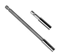 Dekton Screwdriver Bit Holder Set - Ideal for Hard to Reach Areas| 150mm Extension Bar for Restricted Areas| Magnetic| 60mm and 150mm| 1/4" Hex Shank| Ideal for Tight Spaces, Durable Chrome, Vanadium