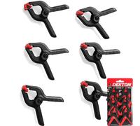 Dekton Spring Quick-Grip Wood Work Carpentry Plastic Clamp 2" 35mm Jaw 6Pc
