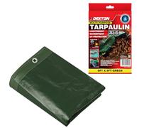 Dekton Tarpaulin 6ft x 9ft | 65 GSM Normal Green | Durable, Weather-Resistant Cover for Outdoor Use | Ideal for Camping, Gardening and Construction Projects | Lightweight and Easy to Handle