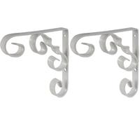 Dekton Twisted Wrought Iron Scroll Shelf Bracket, Powder Coated, 4"x4"- Durable Metal Construction| Elegant Scroll Design|Rust-Resistant Powder Coating| Supports Shelves Securely| Ideal for Home Decor