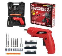 DEKTON VDE Cordless 3.6v Li-Ion Mini Electric Screwdriver Set - 48pcs with USB-C Rechargeable Battery, 200rpm, Led Light, 1/4" Quick Release Chuck, Storage Case & Flexible Shaft