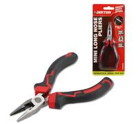 DEKTON VDE Mini Long Nose Pliers - Heat-Treated Carbon Steel, Spring Release, Anti-Slip Grips for Jewellery, Electronics, Crafting, Wire Cutting and Precision Work