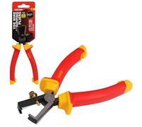 DEKTON VDE Wire Stripping Pliers 6" | 1000v Ac Insulated Safety Tool | Adjustable Opening Stop & Brass Screw | Ergonomic Dual Compound Handle | Precision Wire Stripper for Electricians