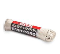 Dekton Waxed Cotton Sash Cord | Durable Cotton Rope for Sash Windows & Pulley Systems | Waxed for Enhanced Strength & Longevity | Ideal for Window Repairs, DIY Projects, and More (41 ft L, 15/64” TH)