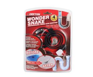 Dekton Wonder Snake 4pc Set- Quickly Clears Slow Moving Drains. Perfect For Baths, Sinks & Showers| Flexible Design| No Need To Remove Drain Stopper| Flexible And Durable Multi-use Stretching Tool Set