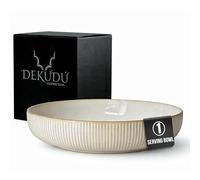 DEKUDÙ Salad Bowl Serving Bowls Dinnerware Sets - Quality Stoneware Dinner Set - Handcrafted - 1 Pieces 10,04"/25,5cm - High Hardness Dishwasher and Microwave Safe - Plates Set - Beige Color