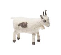 DeKulture Needle Felted Wool Goat Ornament - Eco-Friendly, Handmade Christmas Decoration (8x3x4")