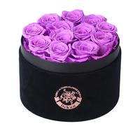 Dekun Preserved Roses Gift Box,12 Genuine Roses,Premium Fresh Cut Roses, Real Roses That Last a Year,Gifts for Women (Purple)