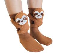 Dekzked 3D Knit Animal Sloth Socks for Women, 2025 Christmas Gifts Collection Fun Cute Plush Animals Hug Crew Socks, Novelty Stocking Fillers for Teenage Girls