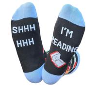 Dekzked Early Christmas Gifts for Book Lovers, Funny Reading Christmas Stocking Stuffers for Readers Book Lovers, SHHH... I'M READING Socks for Women Men Teen Girls Boys